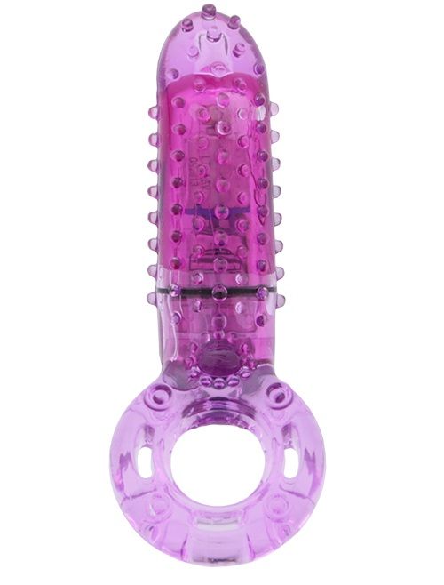 Фиолетовое эрекционное кольцо с вибрацией и пальчиком OYEAH PURPLE - Screaming O - в Абакане купить с доставкой