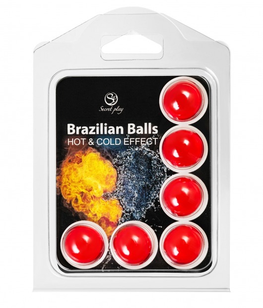 Набор из 6 шариков с массажным маслом Brazilian Balls с охлаждающим и разогревающим эффектом - Secret Play - купить с доставкой в Абакане