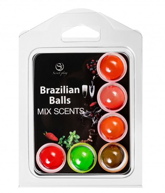 Набор из 6 шариков с ароматизированными массажными маслами Brazilian Balls - Secret Play - купить с доставкой в Абакане