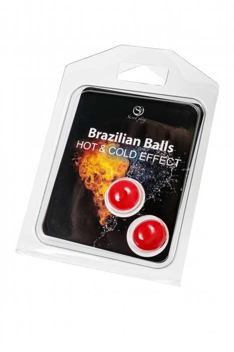 Набор из 2 шариков с массажным маслом Barazilian Balls с охлаждающим и разогревающим эффектом - Secret Play - купить с доставкой в Абакане