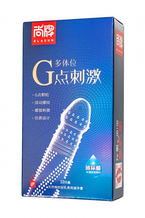 Ультратонкие презервативы Elasun G-spot stimulation с ребрами и точками - 10 шт. - Elasun - купить с доставкой в Абакане