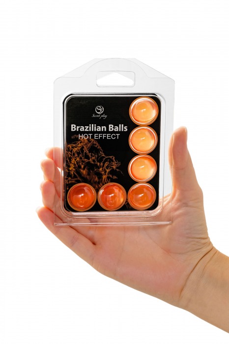 Набор из 6 шариков с массажным маслом Brazilian Balls с разогревающим эффектом - Secret Play - купить с доставкой в Абакане