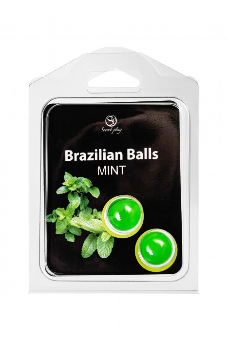 Набор из 2 шариков с массажным маслом Brazilian Balls с ароматом мяты - Secret Play - купить с доставкой в Абакане