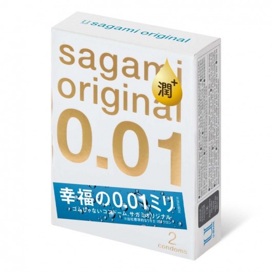 Увлажнённые презервативы Sagami Original 0.01 Extra Lub - 2 шт. - Sagami - купить с доставкой в Абакане