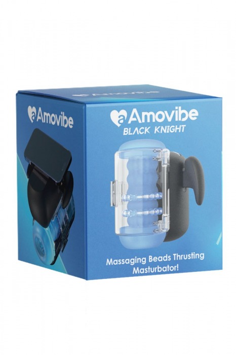Инновационный робот-мастурбатор Black Knight с массажем бусинами - Amovibe - в Абакане купить с доставкой