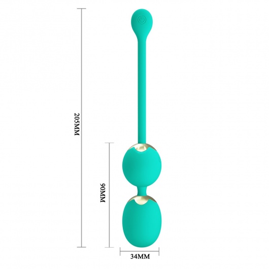 Зеленые вагинальные шарики Willie с вибрацией и пультом ДУ - Baile