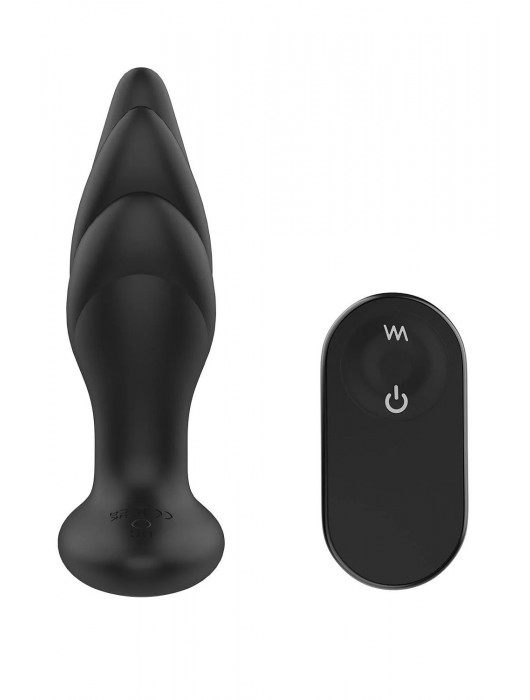 Черная анальная вибропробка Angelina Remote Rotating Plug - 14 см. - Dream Toys