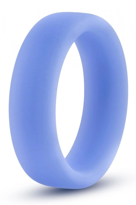 Голубое люминесцентное кольцо Silicone Glo Cock Ring - Blush Novelties - в Абакане купить с доставкой