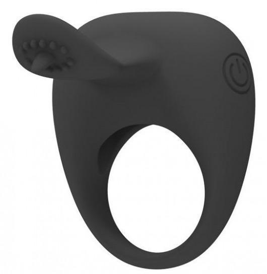 Чёрное эрекционное кольцо с вибрацией и клиторальным язычком - Baile - в Абакане купить с доставкой