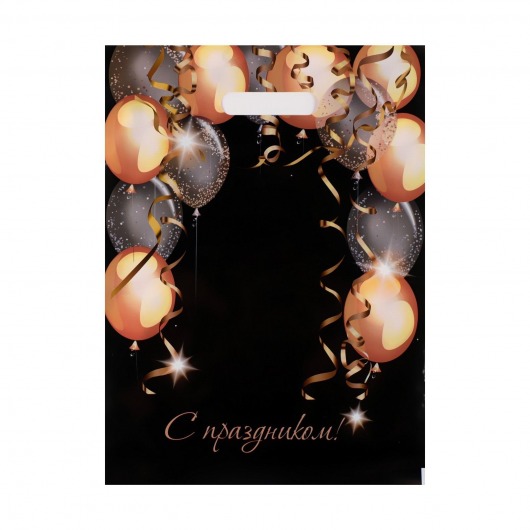 Пакет с вырубной ручкой и принтом в виде шариков (30х40 см) - Сима-Ленд - купить с доставкой в Абакане