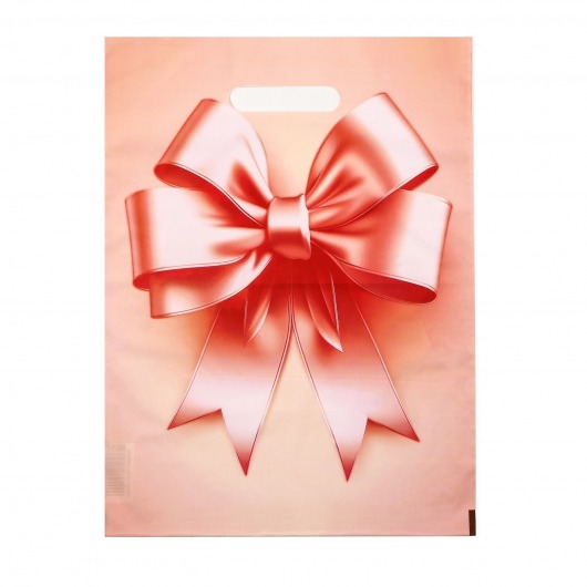 Пакет с принтом в виде банта с вырубной ручкой (30х40 см) - Сима-Ленд - купить с доставкой в Абакане