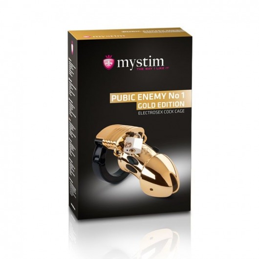 Золотистый пояс верности Pubic Enemy No1 Gold Edition для электростимуляции - MyStim - купить с доставкой в Абакане