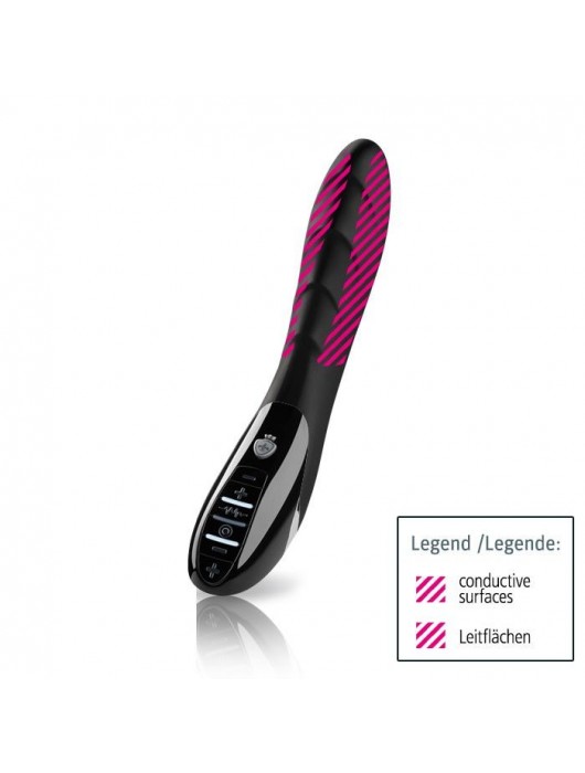 Вибратор с электростимуляцией Sizzling Simon Black Edition - 27 см. - MyStim - купить с доставкой в Абакане