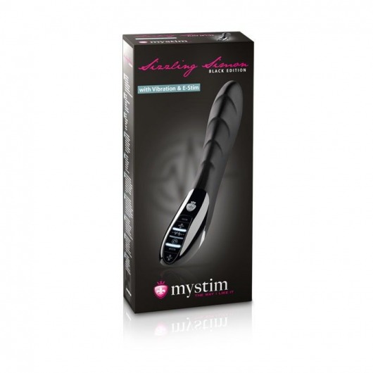 Вибратор с электростимуляцией Sizzling Simon Black Edition - 27 см. - MyStim - купить с доставкой в Абакане