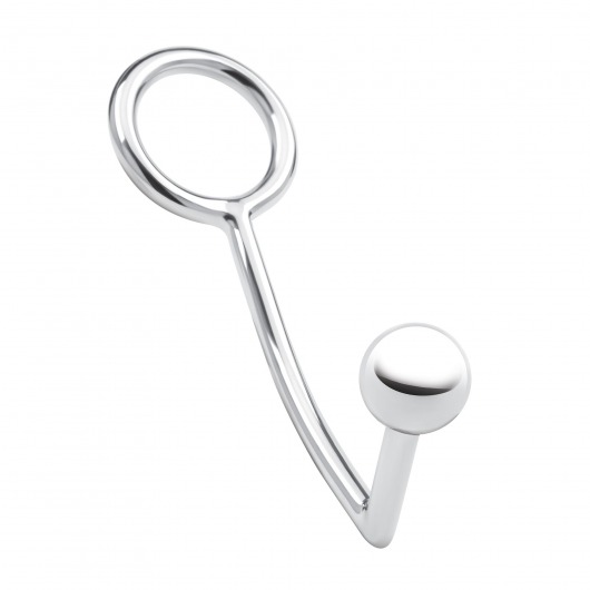 Кольцо на пенис с анальным стимулятором Stainless Steel Anal Hook   Cock Ring - BlueLine - в Абакане купить с доставкой