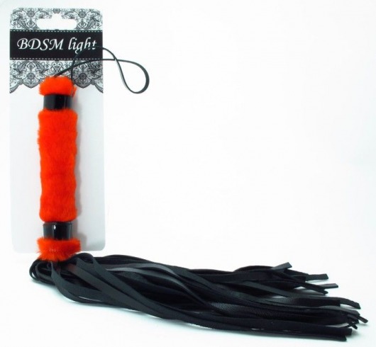 Нежная плеть с красным мехом BDSM Light - 43 см. - БДСМ Арсенал - купить с доставкой в Абакане