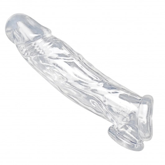 Прозрачная насадка для увеличения члена Realistic Clear Penis Enhancer and Ball Stretcher - 20,3 см. - XR Brands - в Абакане купить с доставкой