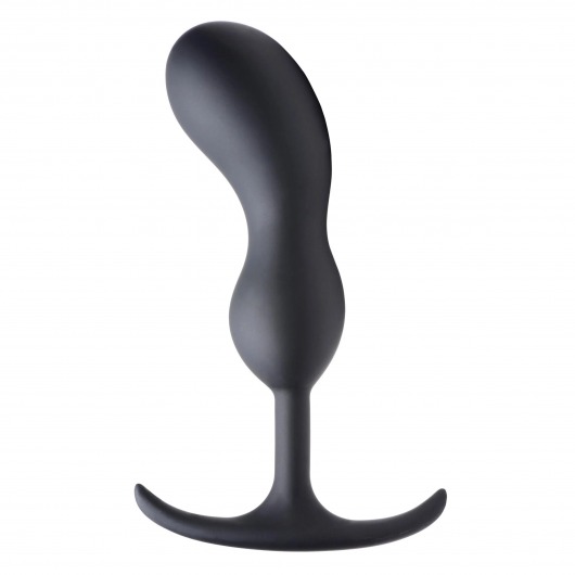 Черный массажер простаты с утяжелителями Premium Silicone Weighted Prostate Plug Large - 18,8 см. - XR Brands - в Абакане купить с доставкой