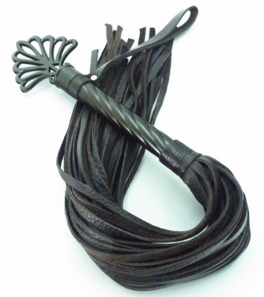 Длинная плеть с рукоятью цвета шоколада - 66 см. - БДСМ Арсенал - купить с доставкой в Абакане