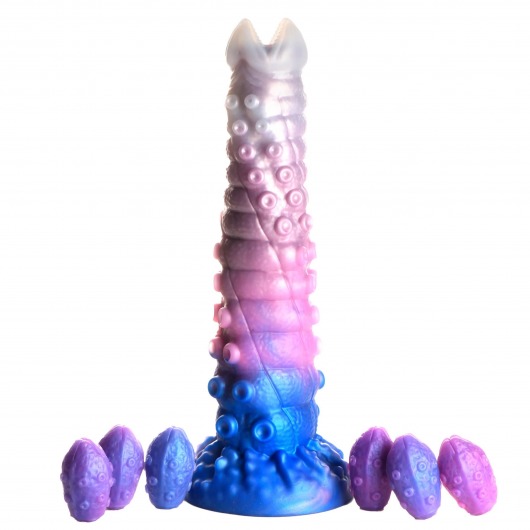 Фантазийный фаллоимитатор Tenta-Queen Ovipositor Silicone Dildo with Eggs - 29,2 см. - XR Brands