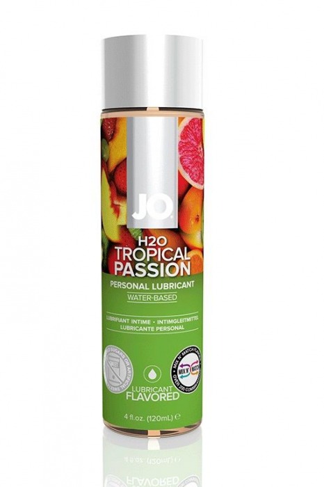 Лубрикант на водной основе с ароматом тропических фруктов JO Flavored Tropical Passion - 120 мл. - System JO - купить с доставкой в Абакане