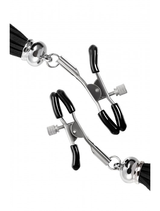 Зажимы на соски «Прищепки» с черными кисточками из замши - Pecado - купить с доставкой в Абакане