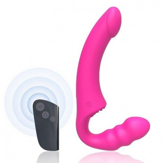 Розовый безремневой страпон Straples Strap-On Dildo - Erokay - купить с доставкой в Абакане