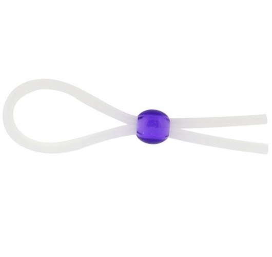 Прозрачное лассо с фиолетовой бусиной SILICONE COCK RING WITH BEAD LAVENDER - NMC - в Абакане купить с доставкой