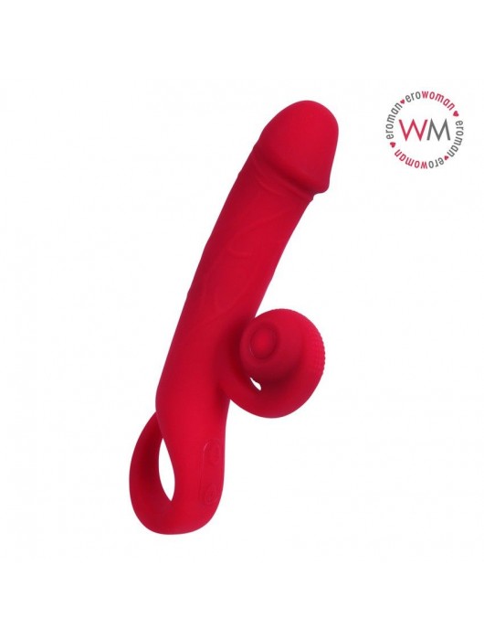 Малиновый вибратор-кролик - 20 см. - Erowoman-Eroman