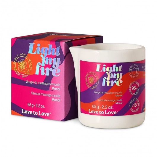 Массажная свеча Light My Fire с ароматом моной - 80 мл. - Love to Love - купить с доставкой в Абакане
