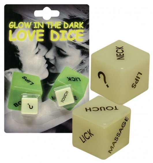 Кубики для любовных игр Glow-in-the-dark с надписями на английском - Orion - купить с доставкой в Абакане