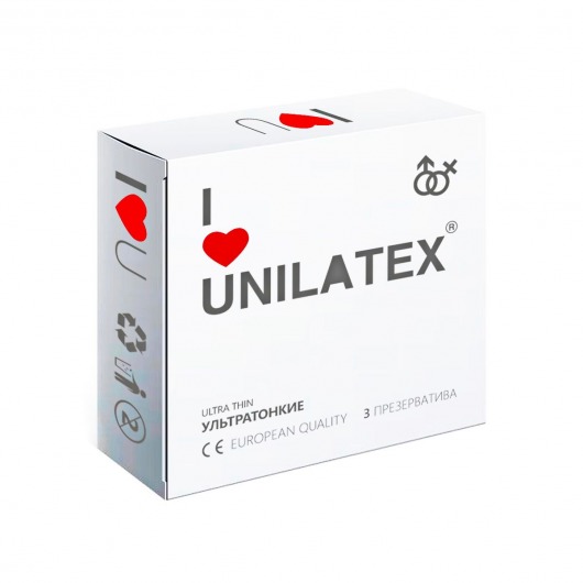 Ультратонкие презервативы Unilatex Ultra Thin - 3 шт. - Unilatex - купить с доставкой в Абакане