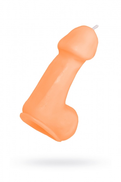 Оранжевая свеча в форме пениса - 47 гр. - Pecado - купить с доставкой в Абакане