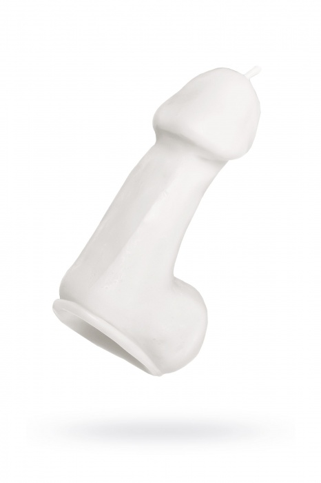 Белая свеча в форме пениса - 47 гр. - Pecado - купить с доставкой в Абакане