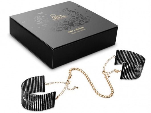 Чёрные дизайнерские наручники Desir Metallique Handcuffs Bijoux - Bijoux Indiscrets - купить с доставкой в Абакане