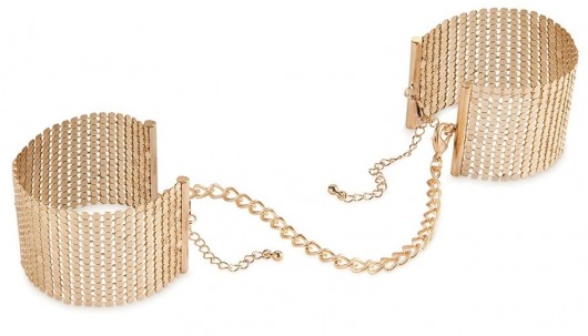Дизайнерские золотистые наручники Desir Metallique Handcuffs Bijoux - Bijoux Indiscrets - купить с доставкой в Абакане