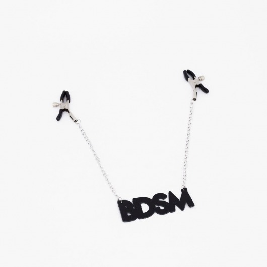 Зажимы на соски с кожаной подвеской BDSM - Crazy Handmade - купить с доставкой в Абакане