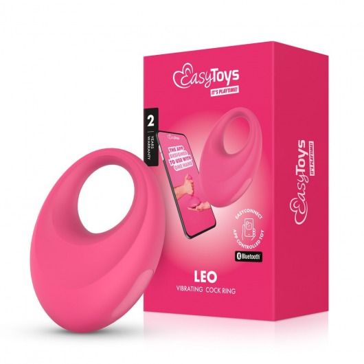 Розовое интерактивное эрекционное виброкольцо Leo - Easy toys - в Абакане купить с доставкой