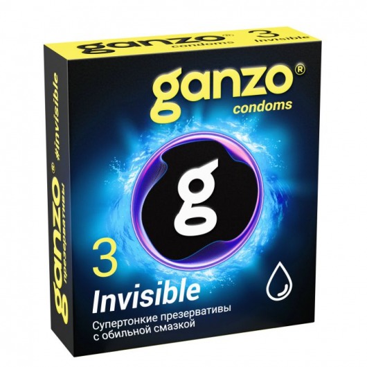 Супертонкие презервативы Ganzo Invisible - 3 шт. - Ganzo - купить с доставкой в Абакане