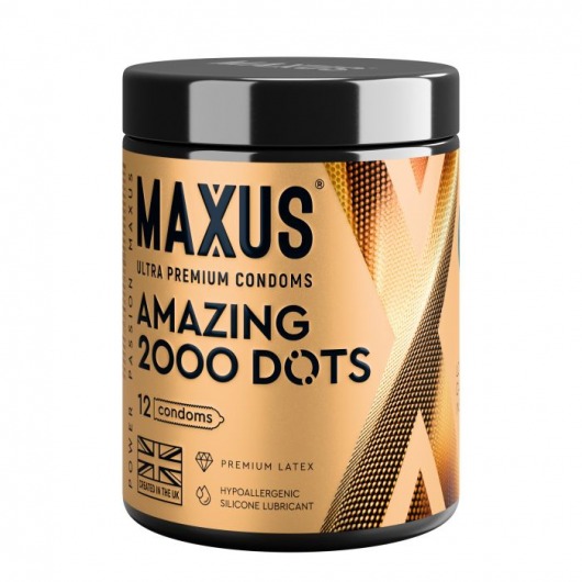 Точечные презервативы MAXUS 2000 Amazing Dots с железным кейсом - 12 шт. - Maxus - купить с доставкой в Абакане