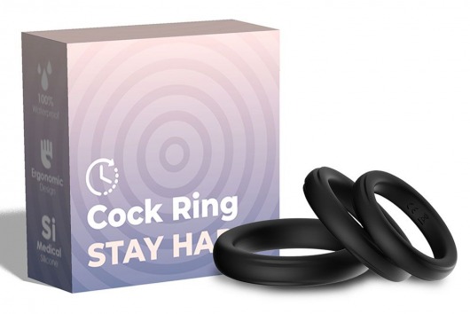 Набор из 3 черных эрекционных колец Stay Hard - Boys of Toys - в Абакане купить с доставкой