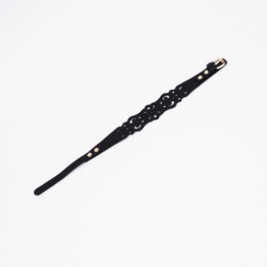 Черный ажурный чокер с золотистой фурнитурой - Crazy Handmade - купить с доставкой в Абакане