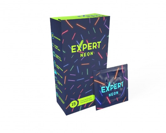 Светящиеся в темноте презервативы Expert Neon - 15 шт. - Expert - купить с доставкой в Абакане