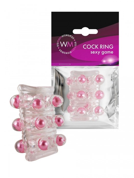 Прозрачная сквозная насадка на пенис с цветными шариками - Erowoman-Eroman - в Абакане купить с доставкой