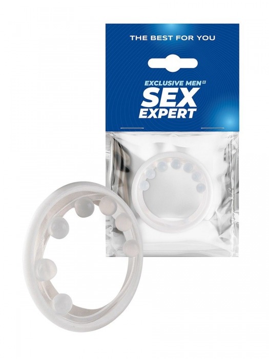 Эрекционное кольцо с мягкой стимулирующей насадкой - Sex Expert - в Абакане купить с доставкой
