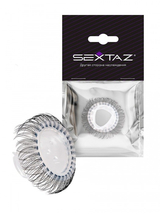 Эластичное эрекционное кольцо с длинными черными «ресничками» - Sextaz - в Абакане купить с доставкой