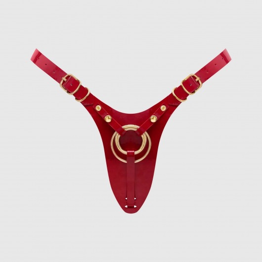 Красный пояс для фиксации насадок Strap-On-Me Leatherette Harness Fabulous - Strap-on-me - купить с доставкой в Абакане