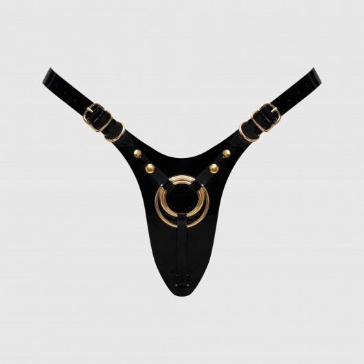 Черный пояс для фиксации насадок Strap-On-Me Leatherette Harness Fabulous - Strap-on-me - купить с доставкой в Абакане