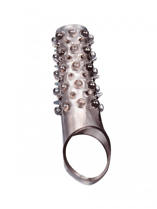 Дымчатая насадка на пенис с шипами и выпуклостями - 12 см. - Sex Expert - в Абакане купить с доставкой