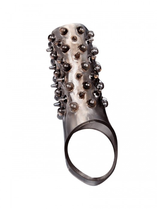 Дымчатая насадка на пенис с шипами и выпуклостями - 12,5 см. - Sex Expert - в Абакане купить с доставкой